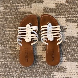 Matisse Ben Hur white leather sandals